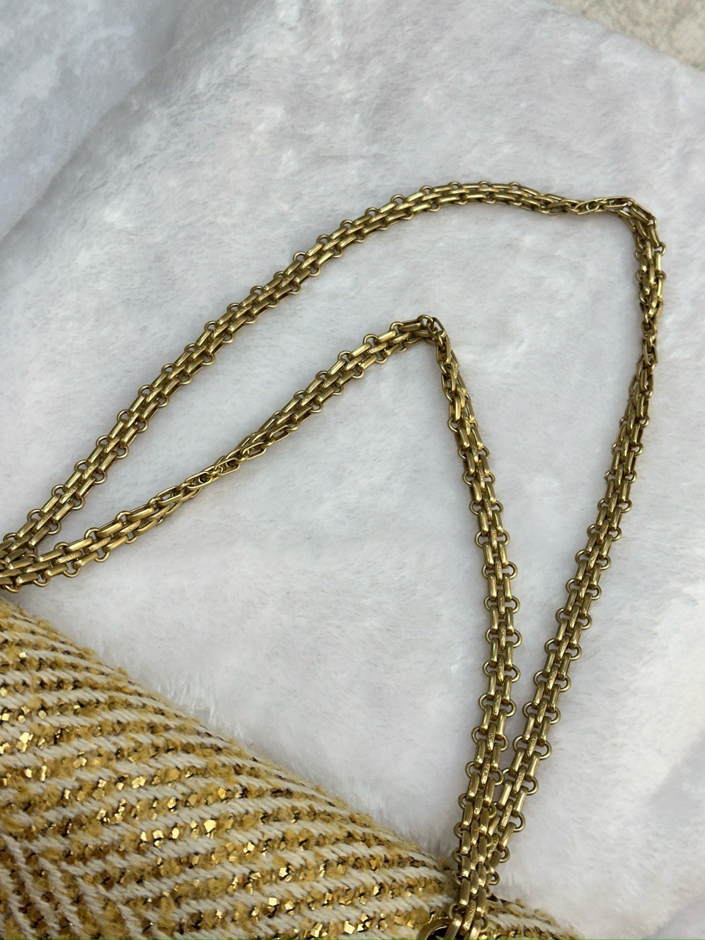 Chanel Medium Gold Tweed Single Flap Bag
