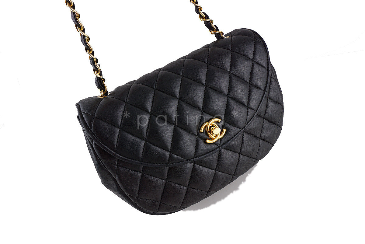 Chanel Vintage Black Rounded Classic Quilted Mini Flap Bag