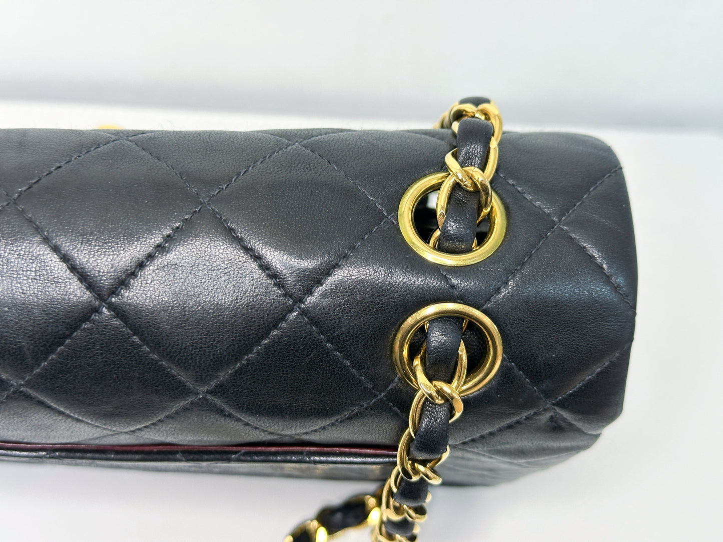 Chanel Vintage Black Quilted Lambskin Small Classic Double Flap Bag 4591 holo card