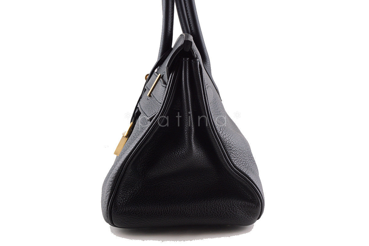 Hermes Black 42cm Clemence Shoulder Birkin II JPG Bag, Pristine