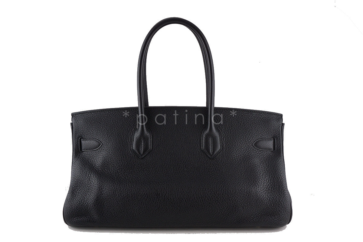 Hermes Black 42cm Clemence Shoulder Birkin II JPG Bag, Pristine