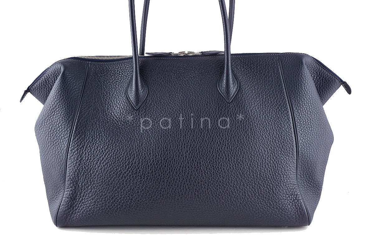 Hermes Indigo 37cm Paris Bombay Shoulder Tote Bag