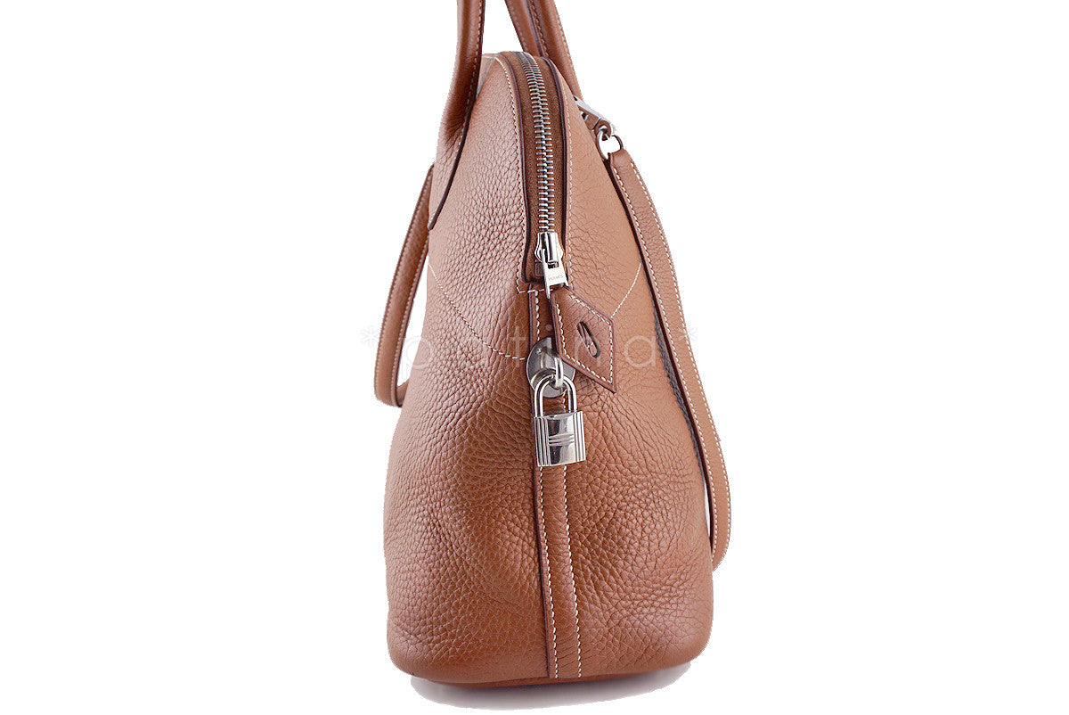 Hermes Gold Clemence 35cm Mou Bolide Shoulder Tote Bag
