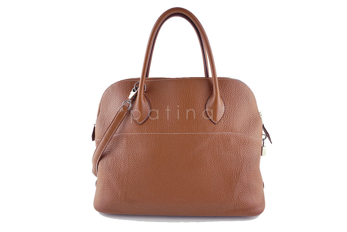 Hermes Gold Clemence 35cm Mou Bolide Shoulder Tote Bag