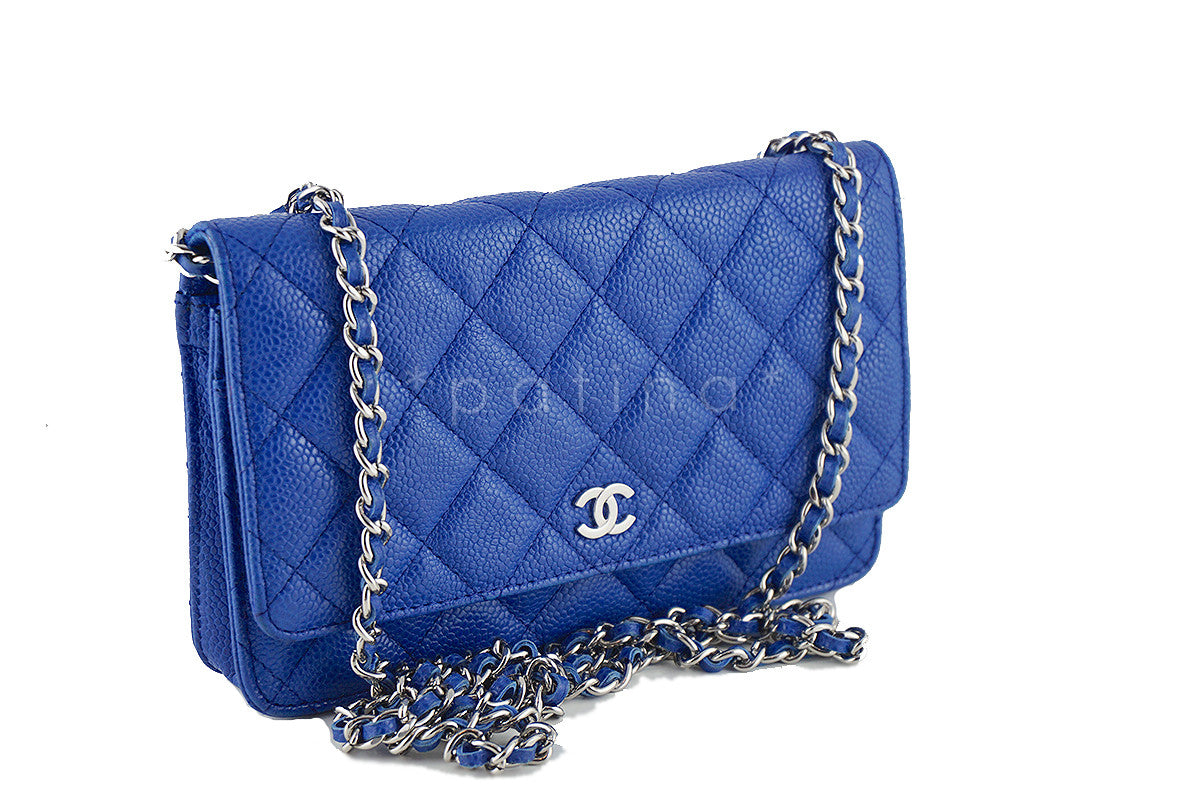 Chanel Caviar Classic WOC Wallet on Chain in Royal Blue Flap Bag
