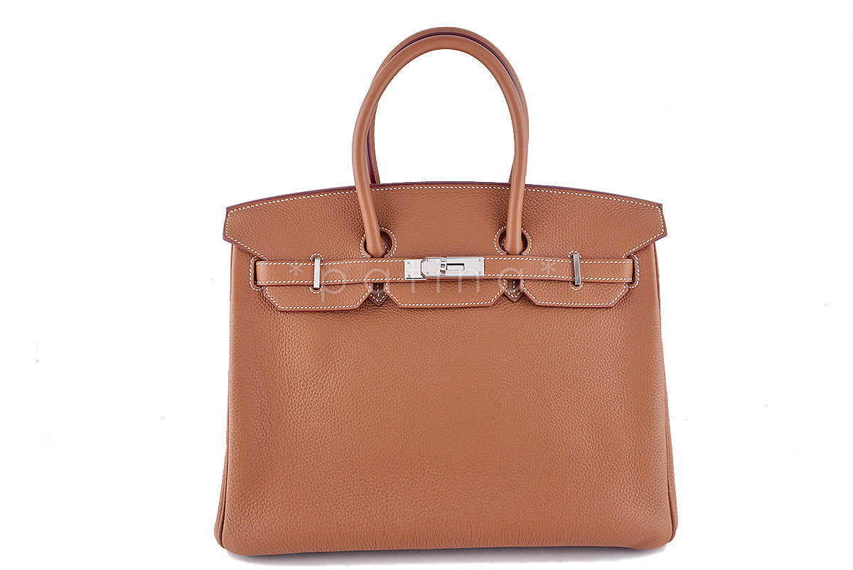 Hermes Camel Gold 35cm Birkin, Pristine "P" Stamp Togo Tote Bag