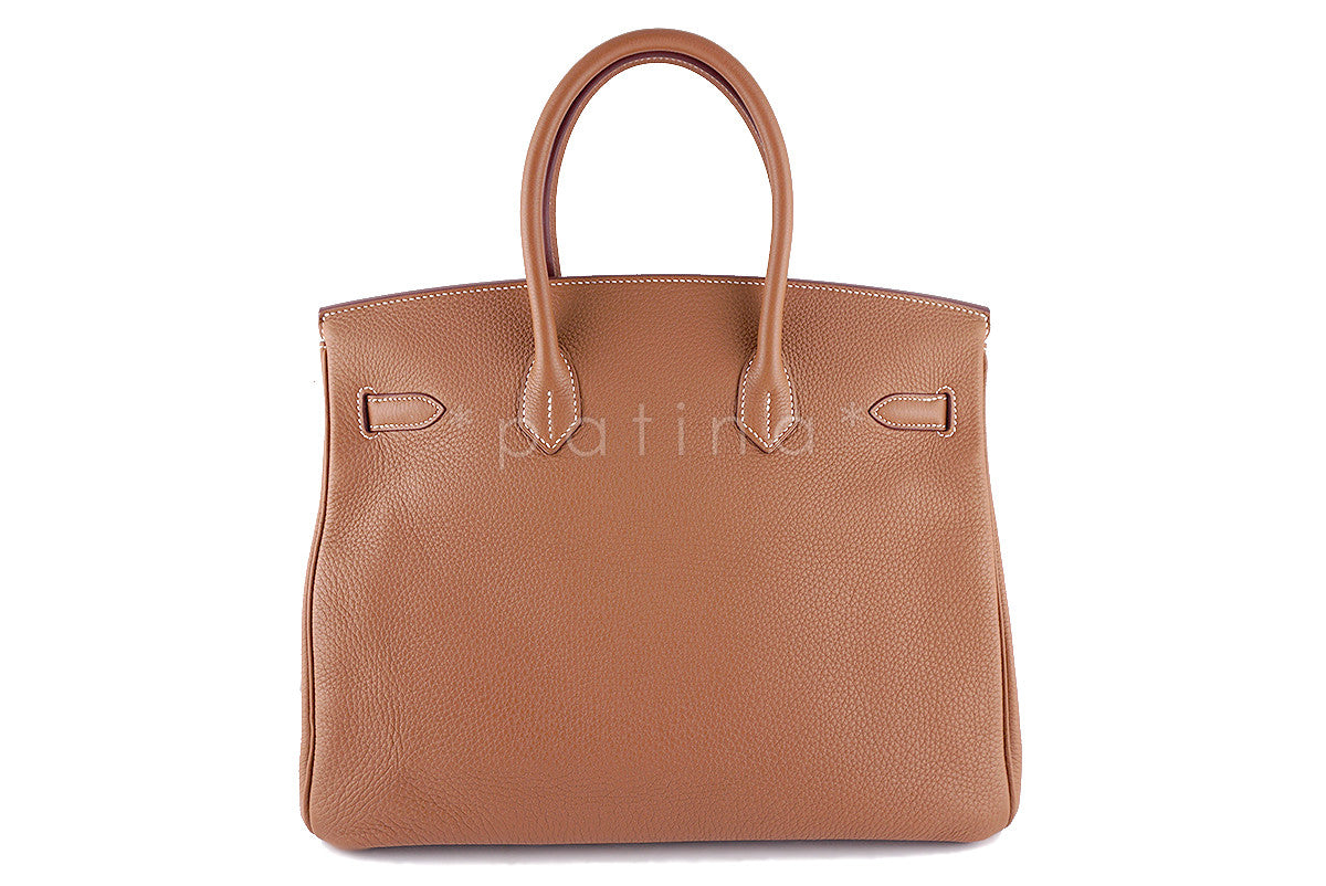 Hermes Camel Gold 35cm Birkin, Pristine "P" Stamp Togo Tote Bag