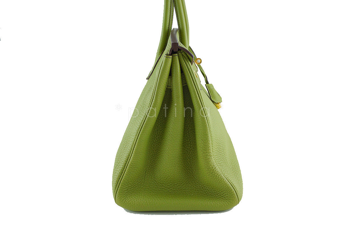 Hermes Birkin Bag, 35cm Vert Anis Apple Green Togo Tote, GOLD HW