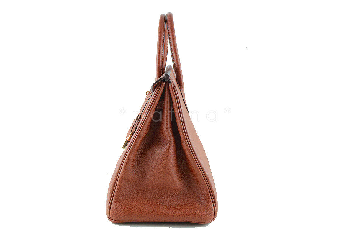 Hermes 35cm Birkin Bag, Buffle Skipper Chestnut Brown Marron Glace, Pristine