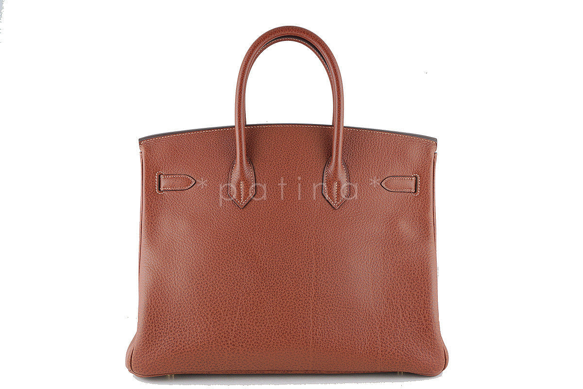 Hermes 35cm Birkin Bag, Buffle Skipper Chestnut Brown Marron Glace, Pristine
