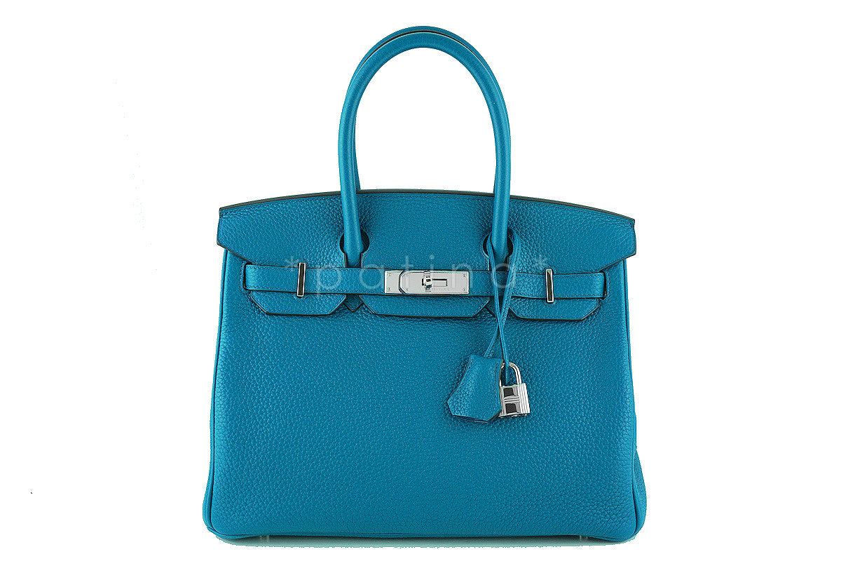 Hermes Birkin Bag, 30cm Blue Izmir Togo PHW "Q" Stamp Rare