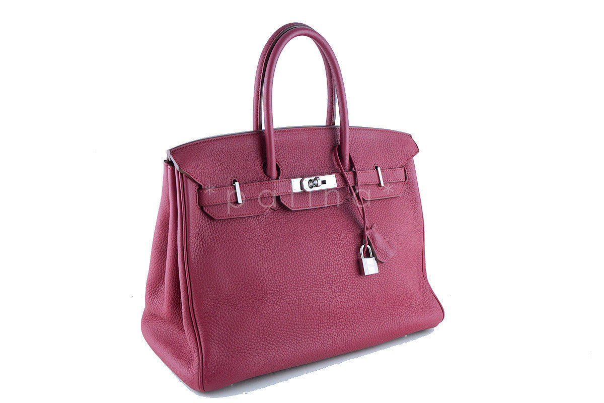 Hermes 35cm Birkin Bag in Rubis Ruby Red Clemence, PHW "N" Stamp