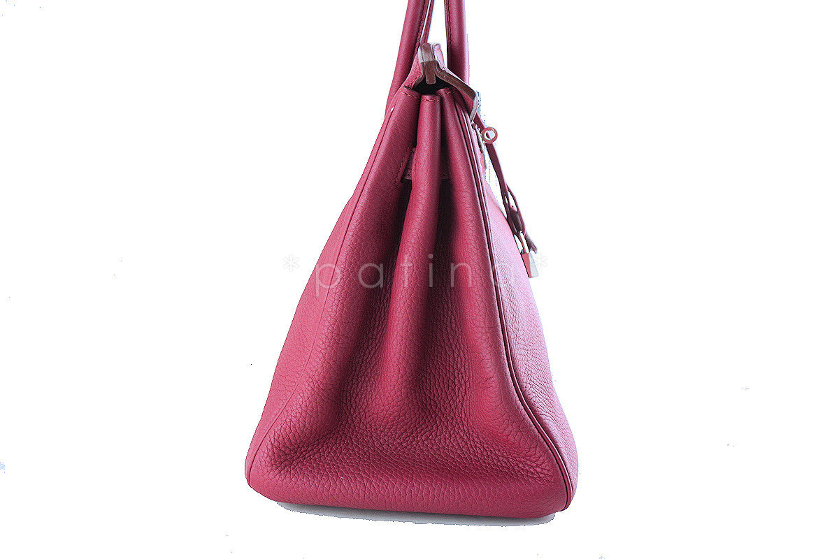 Hermes 35cm Birkin Bag in Rubis Ruby Red Clemence, PHW "N" Stamp