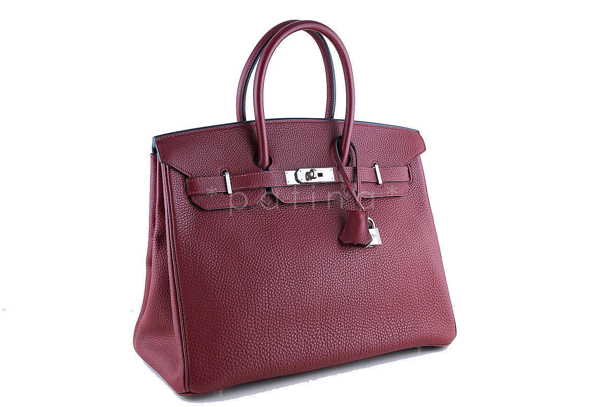 Hermes Red Rouge H 35cm Birkin Bag, Clemence PHW