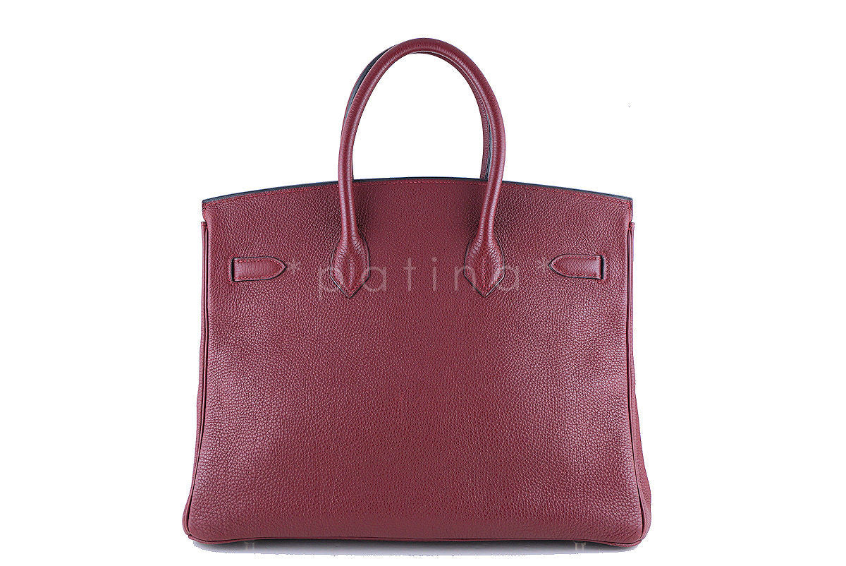 Hermes Red Rouge H 35cm Birkin Bag, Clemence PHW