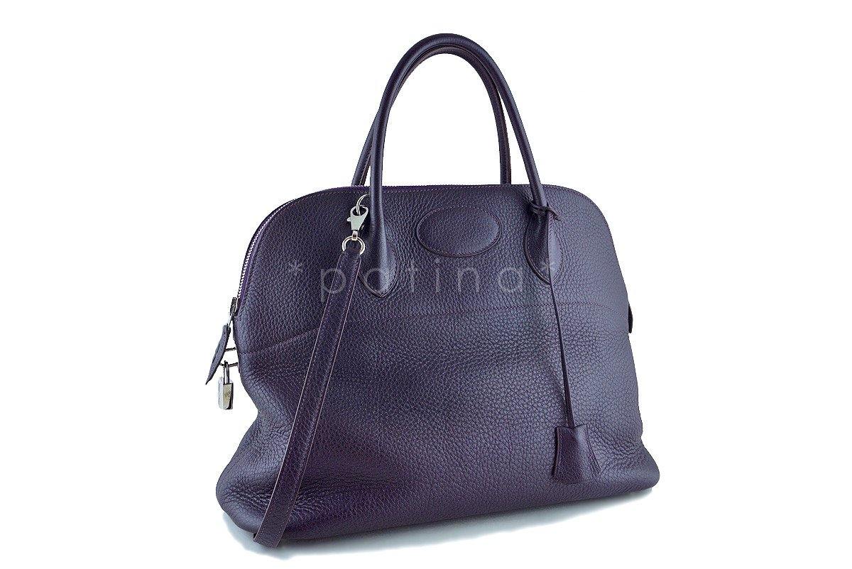 Hermes Raisin Purple 35/37cm Mou Bolide Shoulder Tote Bag
