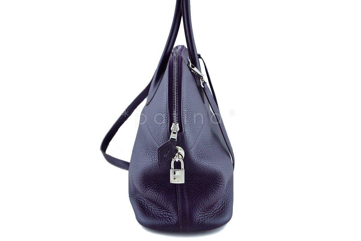 Hermes Raisin Purple 35/37cm Mou Bolide Shoulder Tote Bag
