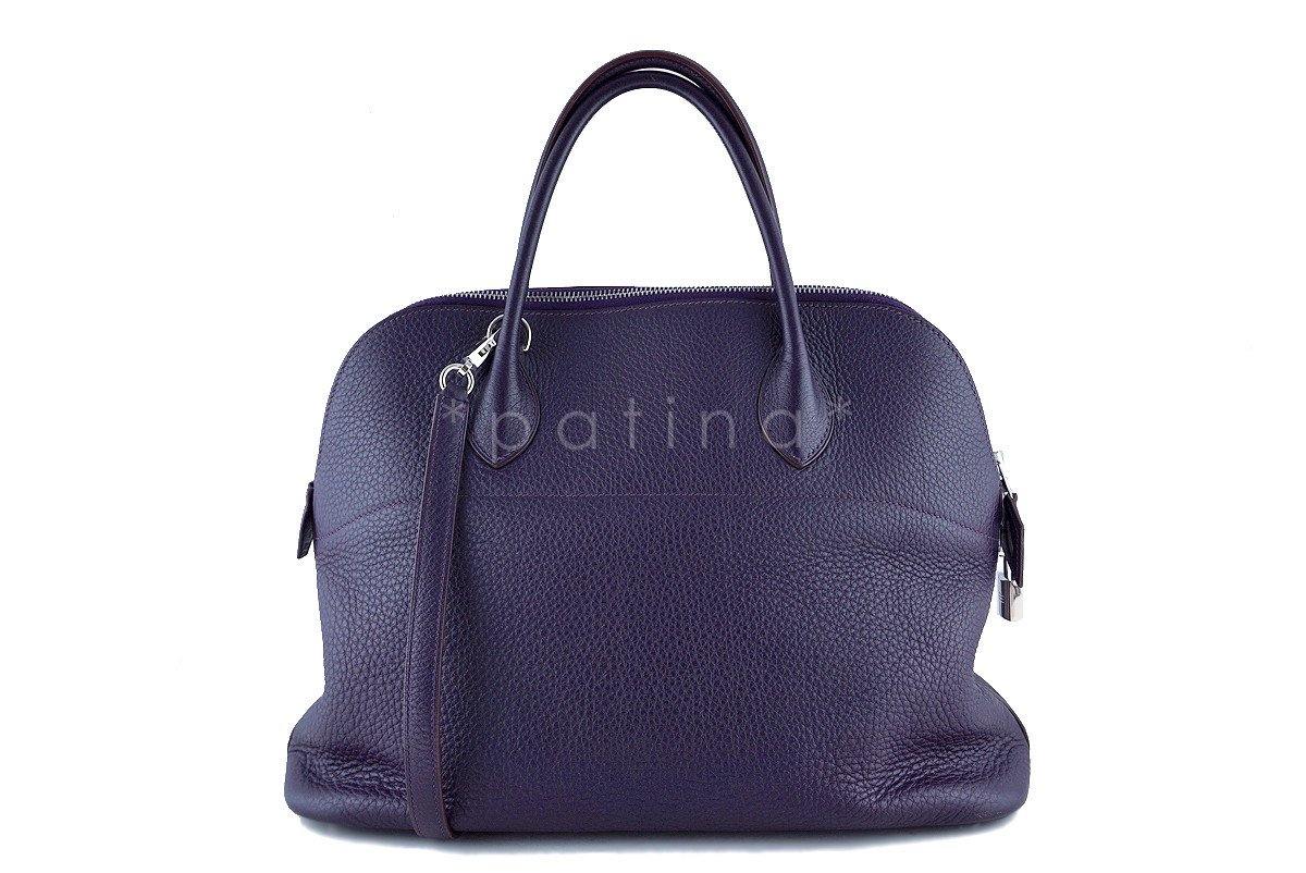 Hermes Raisin Purple 35/37cm Mou Bolide Shoulder Tote Bag
