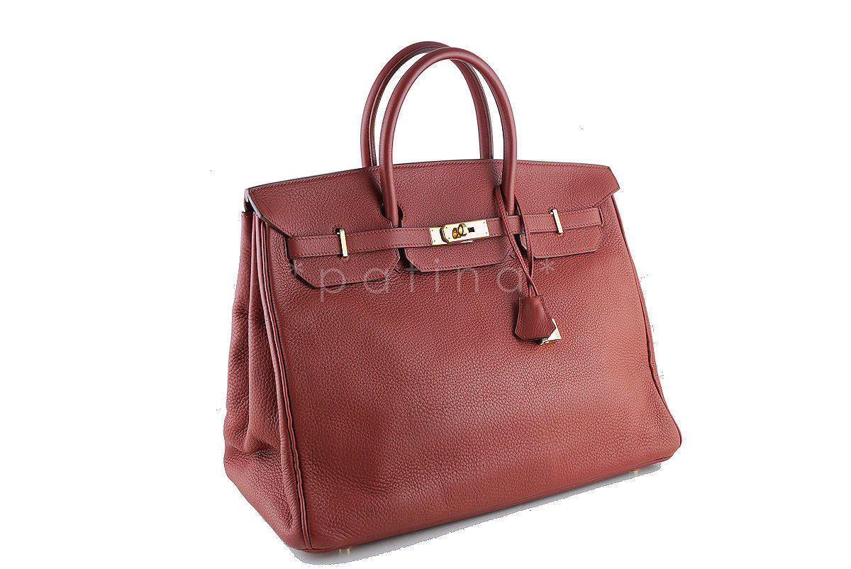 Hermes Birkin Bag, 40cm Sienna Brick Red-Brown Clemence GHW