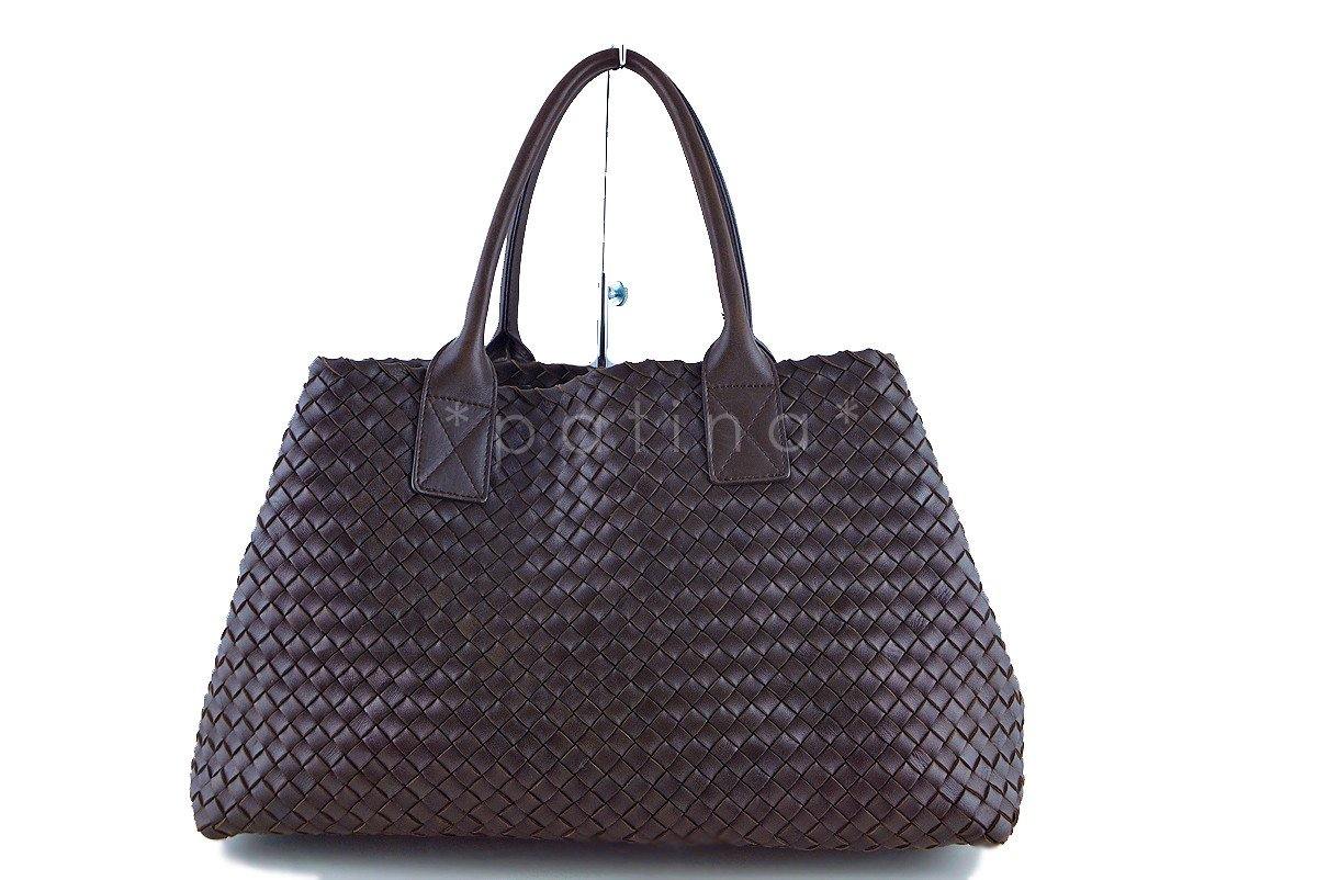 Bottega Veneta Ebano Interciatto Medium Cabat Tote Bag