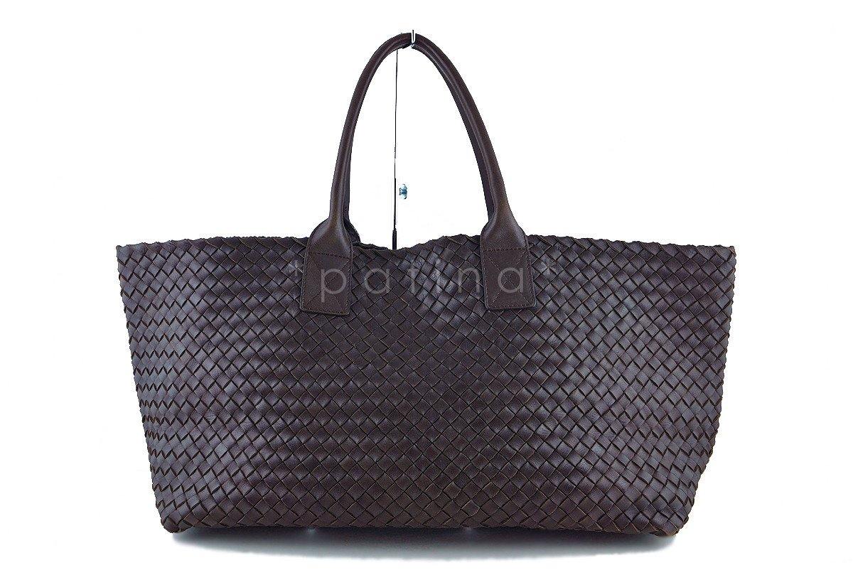 Bottega Veneta Ebano Interciatto Medium Cabat Tote Bag