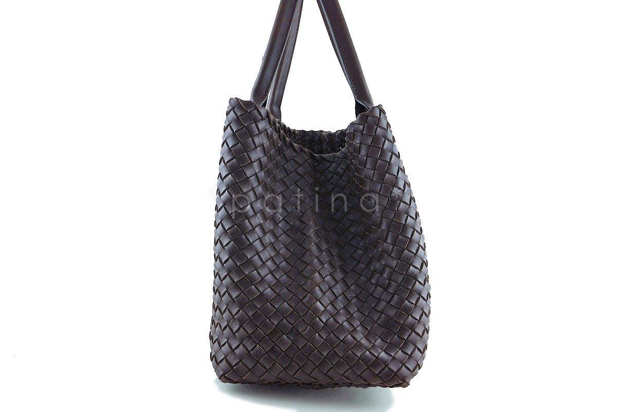 Bottega Veneta Ebano Interciatto Medium Cabat Tote Bag