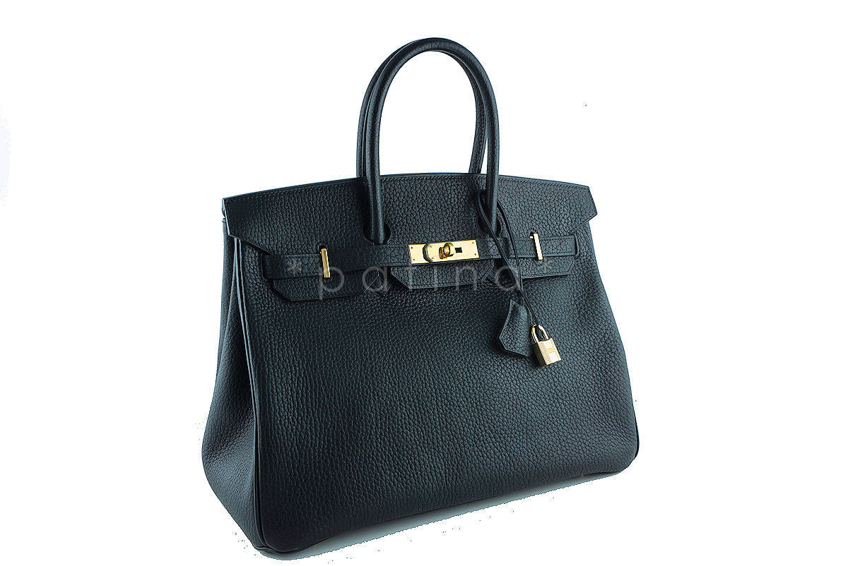 Hermes Birkin Bag, Black 35cm Fjord GHW