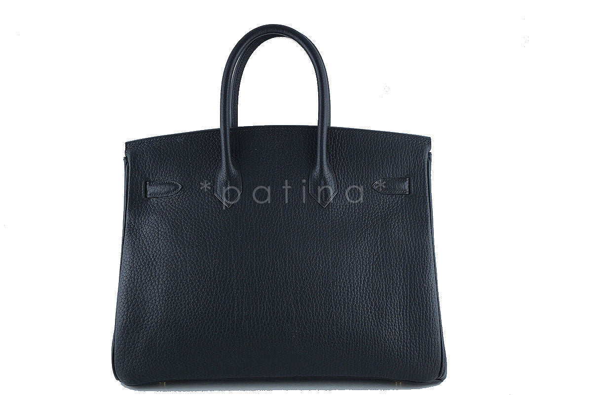 Hermes Birkin Bag, Black 35cm Fjord GHW