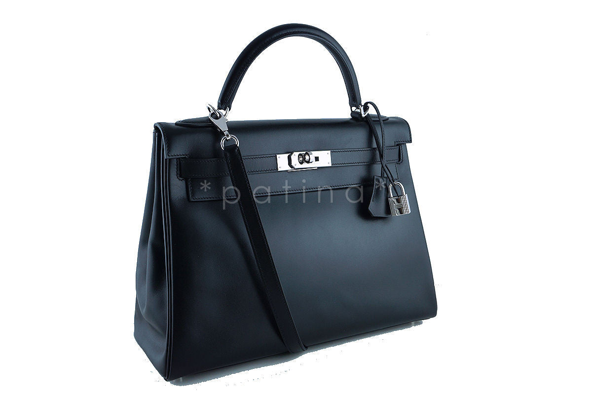 Hermes Kelly Bag, 32cm Black Box calf Retourne PHW