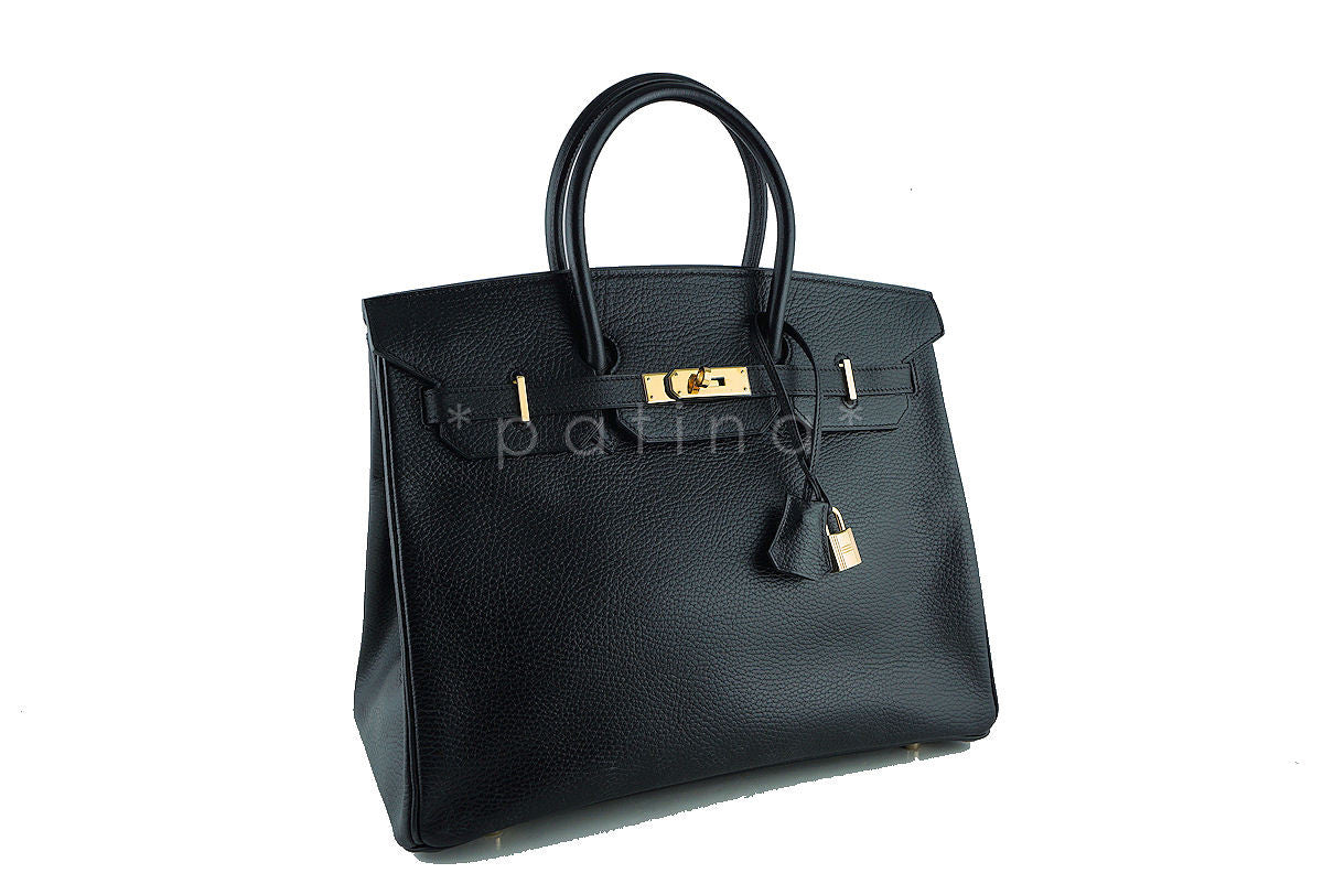 Hermes Black 35cm Birkin Bag, Vache Ardennes GHW