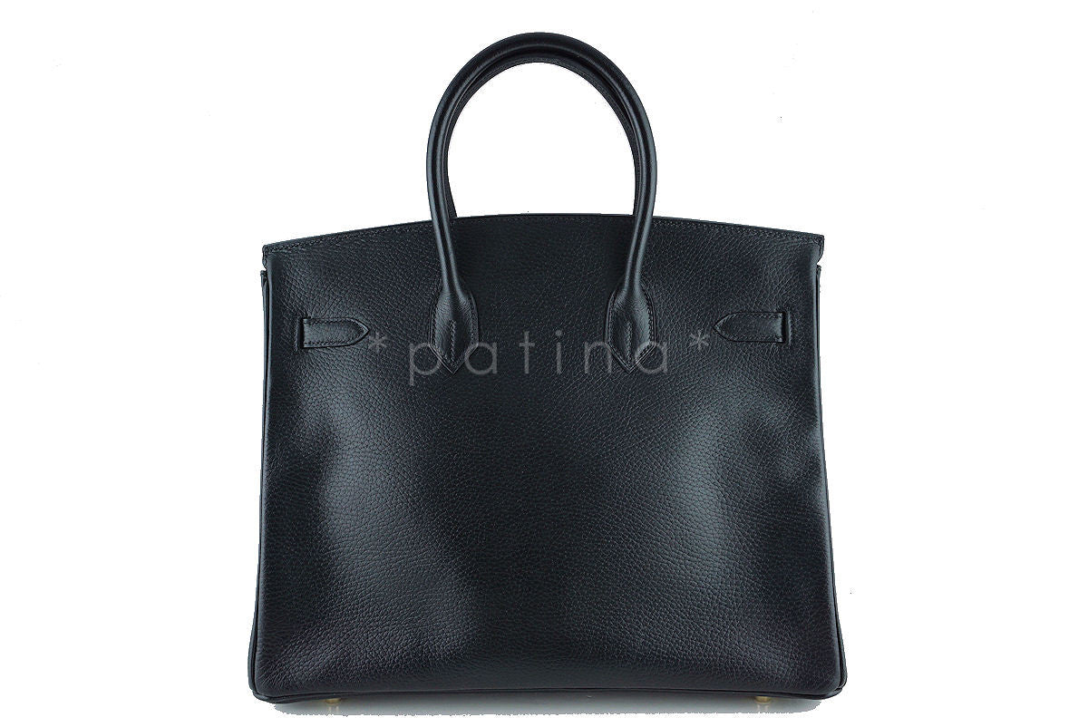Hermes Black 35cm Birkin Bag, Vache Ardennes GHW
