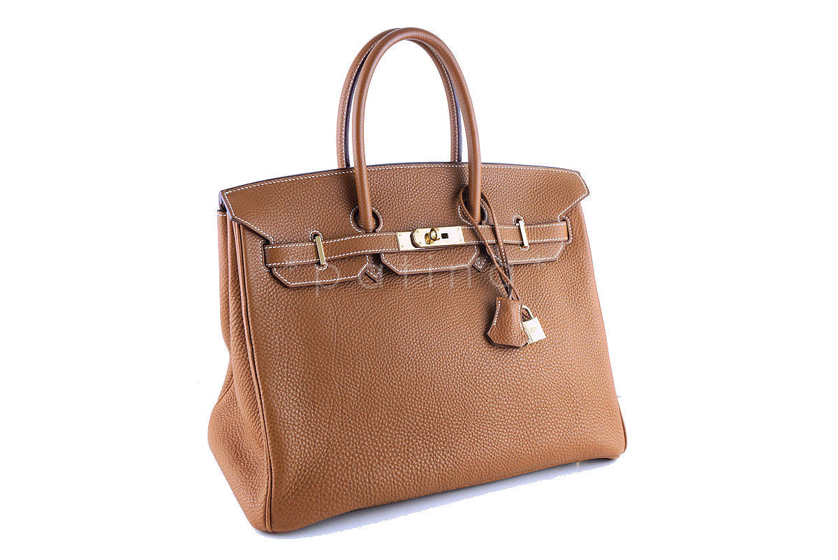 Hermes 35cm Birkin, Camel Gold Togo Tote Bag GHW