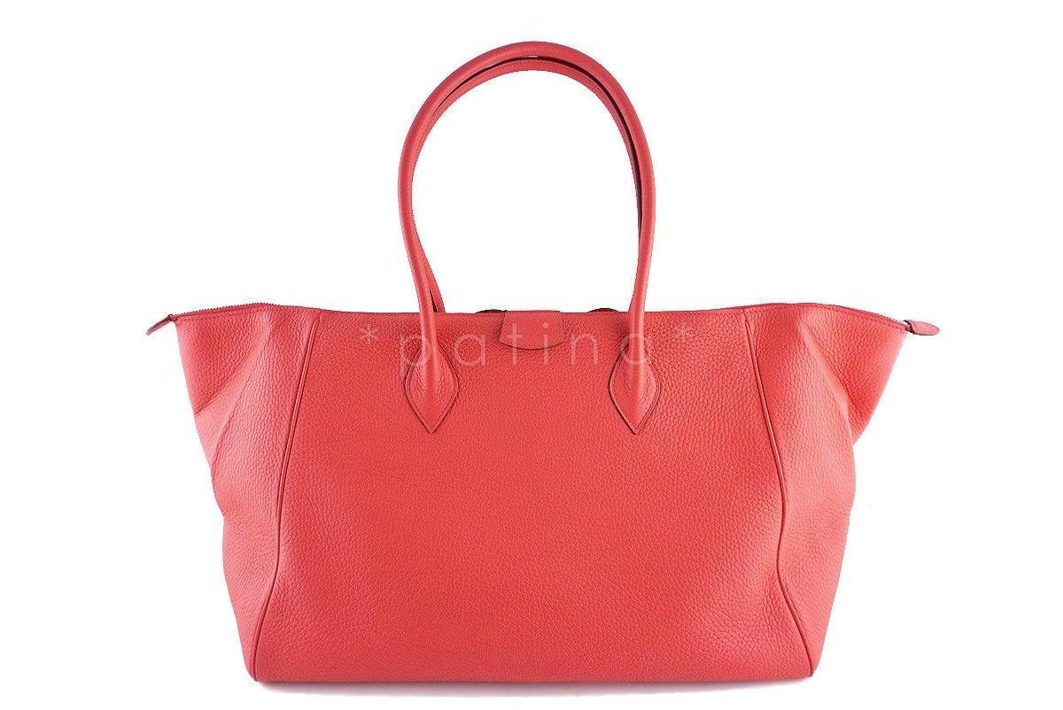 Hermes Rouge Pivoine 37cm Paris Bombay Pink Shoulder Tote Bag
