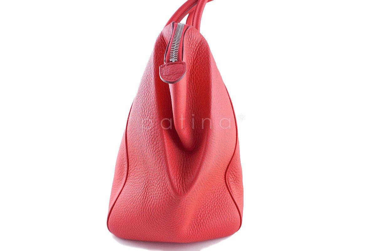 Hermes Rouge Pivoine 37cm Paris Bombay Pink Shoulder Tote Bag