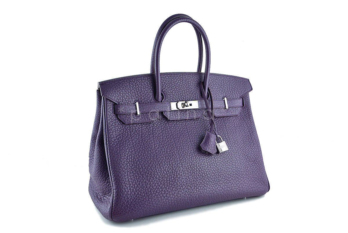 Hermes Purple 35cm Birkin Bag, Fjord Ultraviolet PHW "P" stamp