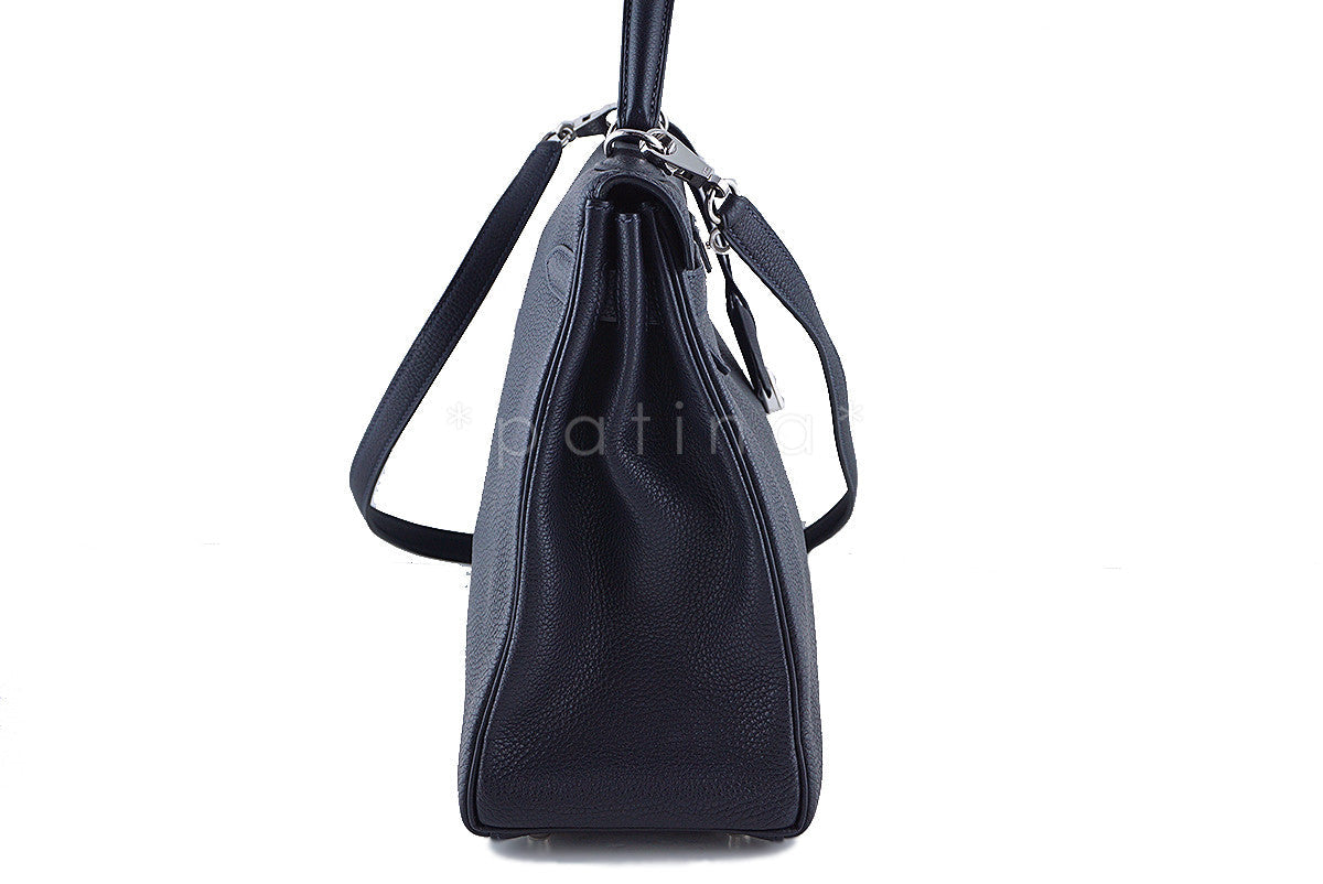 Hermes Indigo-Black 32cm Togo Kelly Retourne Bag
