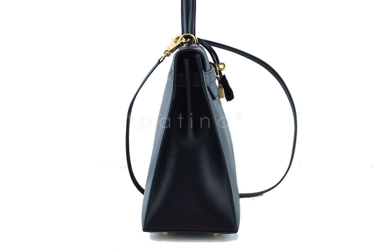 Hermes Black 32cm Box calf Kelly Sellier Bag, GHW