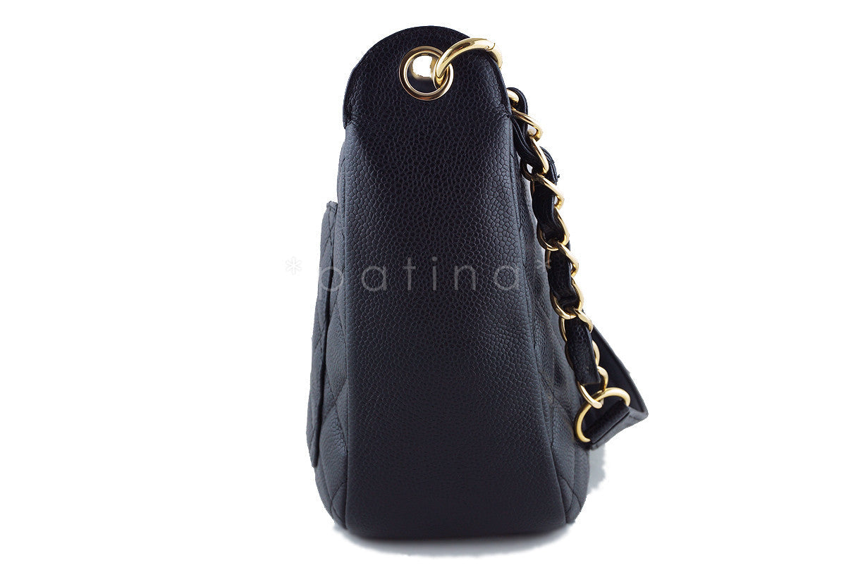 Chanel Black Caviar Quilted Camera Case Shopper Tote Bag