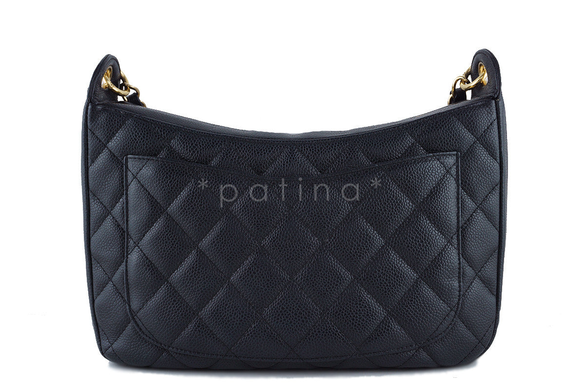 Chanel Black Caviar Quilted Camera Case Shopper Tote Bag