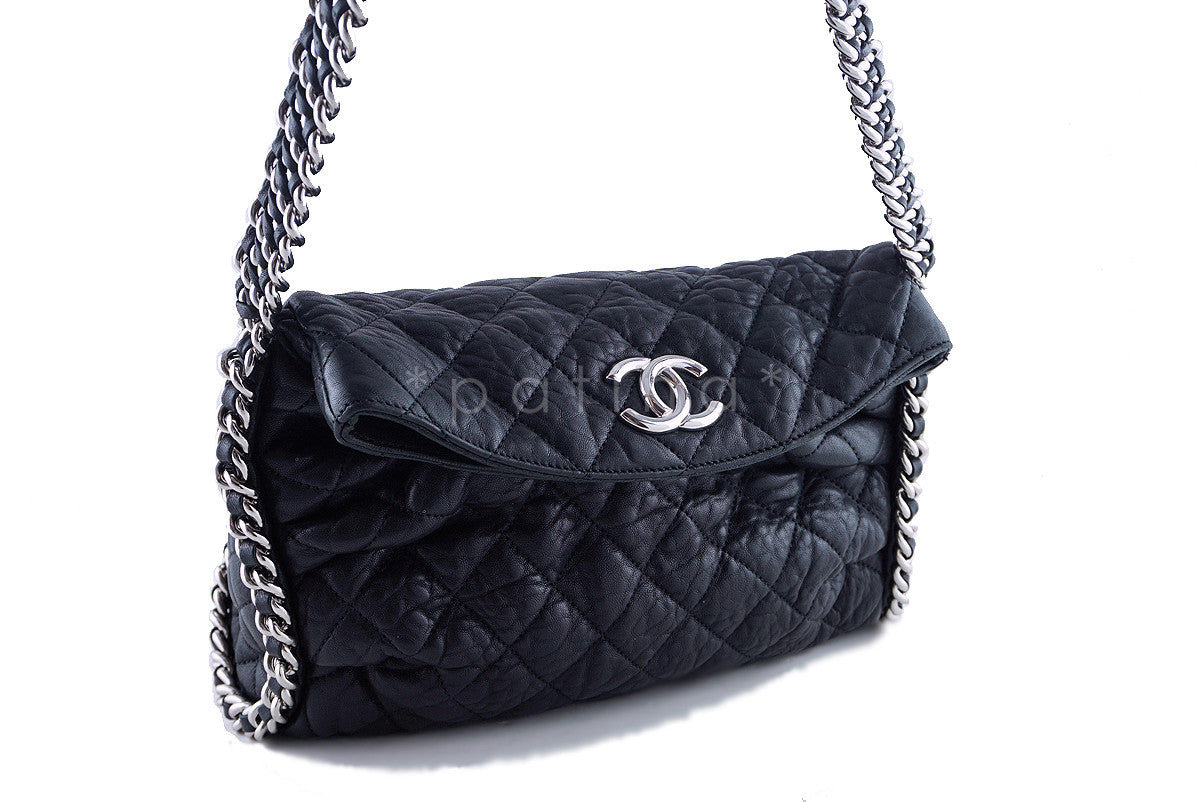 Chanel Black Quilted Ultimate Soft Chain Around Hobo Tote Bag