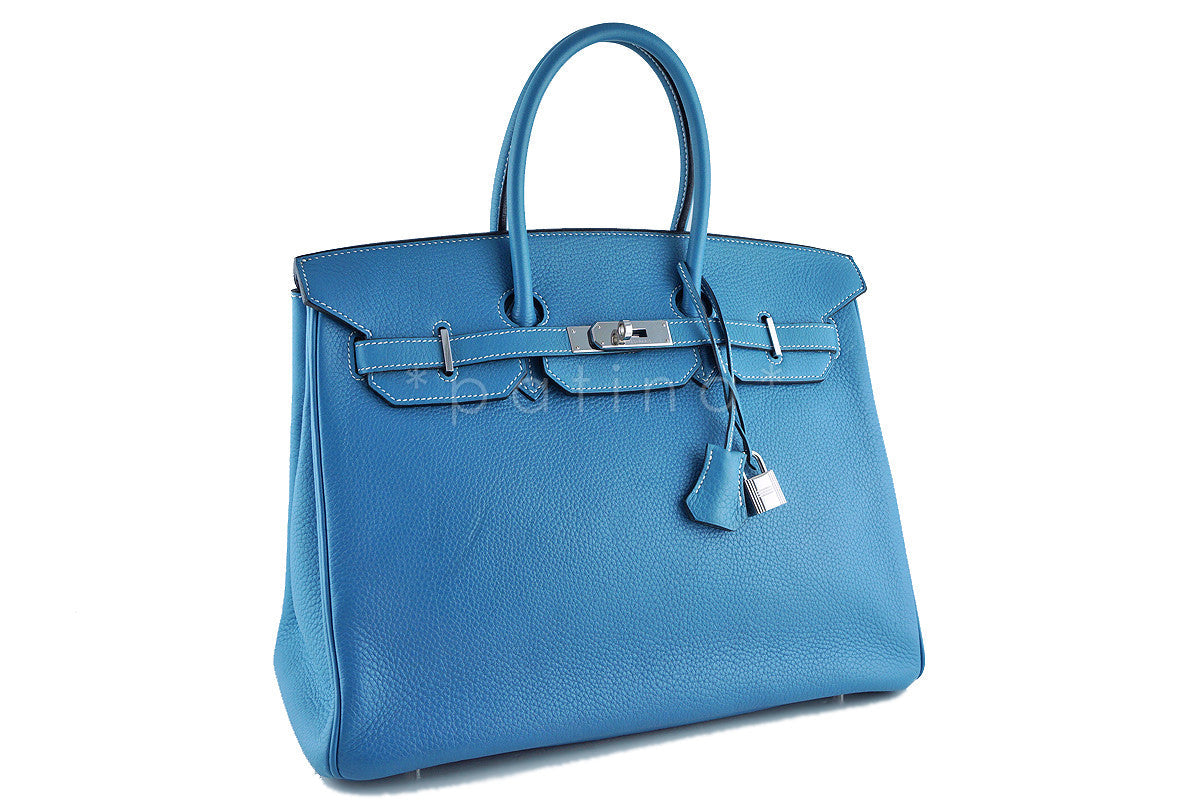 Hermes Blue Jean Togo 35cm Birkin Bag, PHW