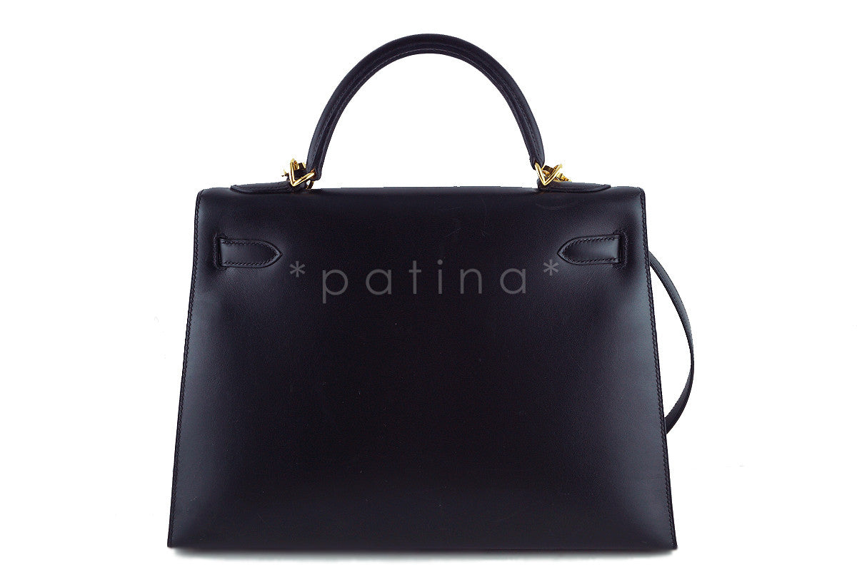 Hermes Black 32cm Box calf Kelly Sellier Bag, GHW