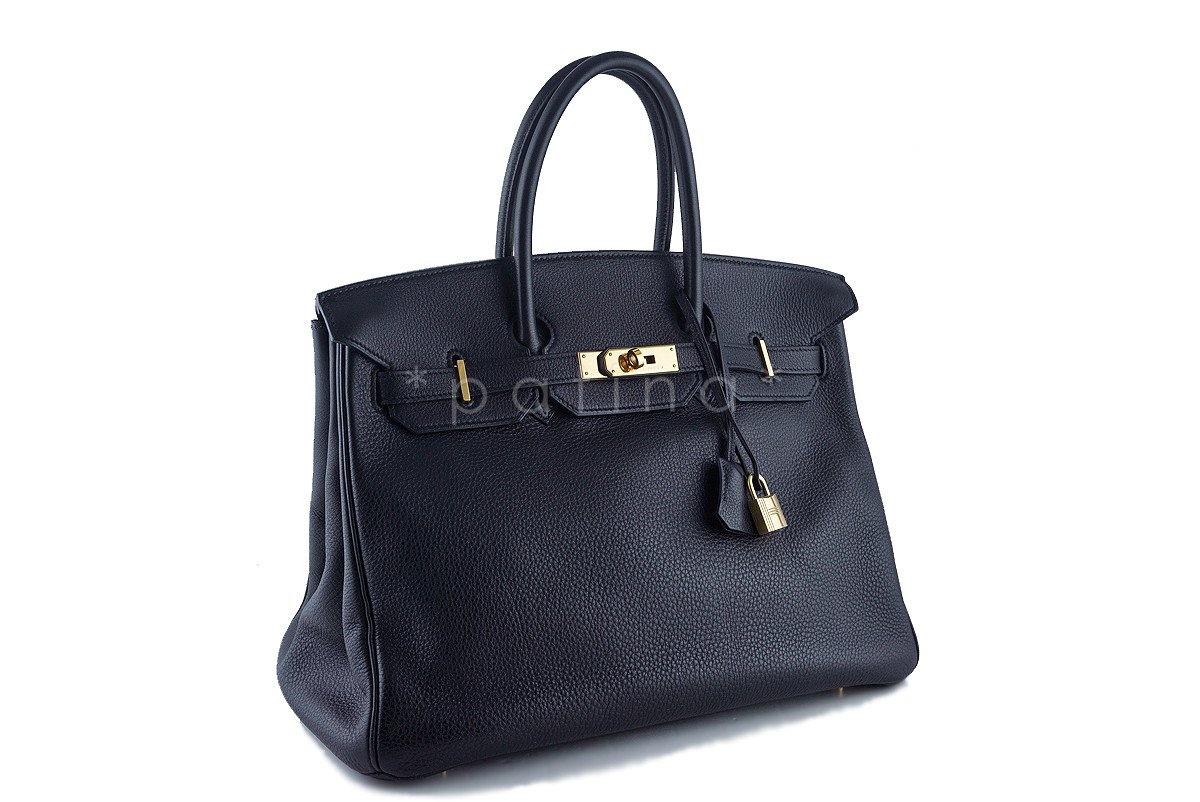 Hermes Black Clemence 35cm Birkin Bag GHW