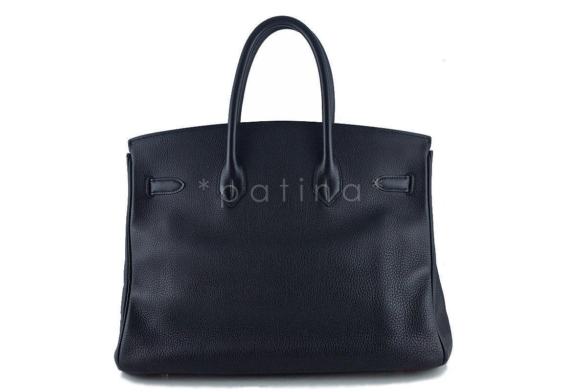 Hermes Black Clemence 35cm Birkin Bag GHW