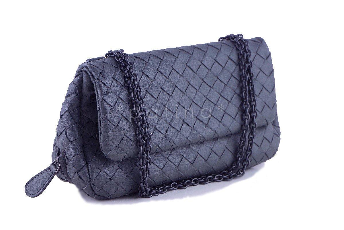 Bottega Veneta Gray Messenger Woven Cross Body Bag