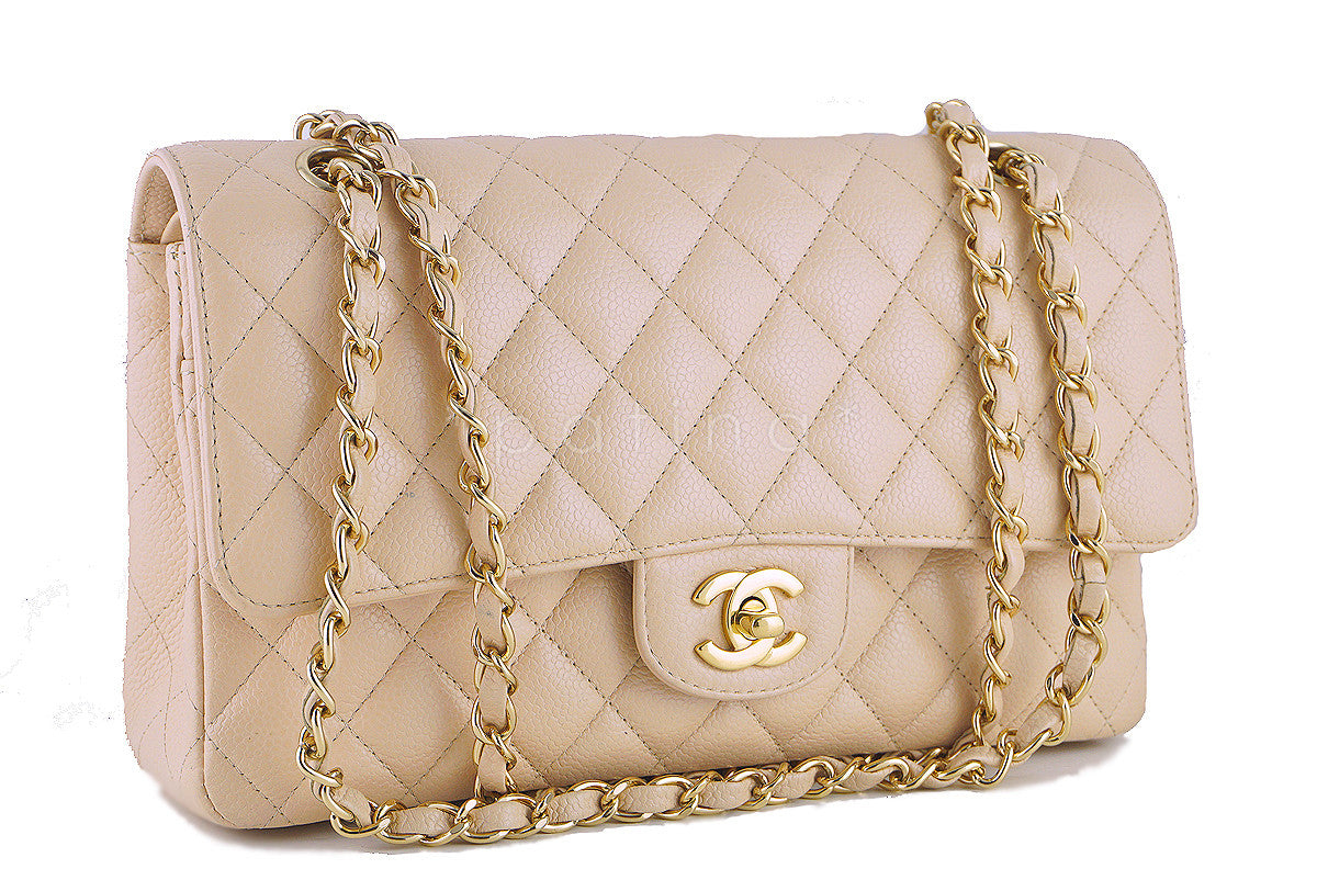 Chanel Beige Clair Caviar Medium Classic 2.55 Double Flap Bag