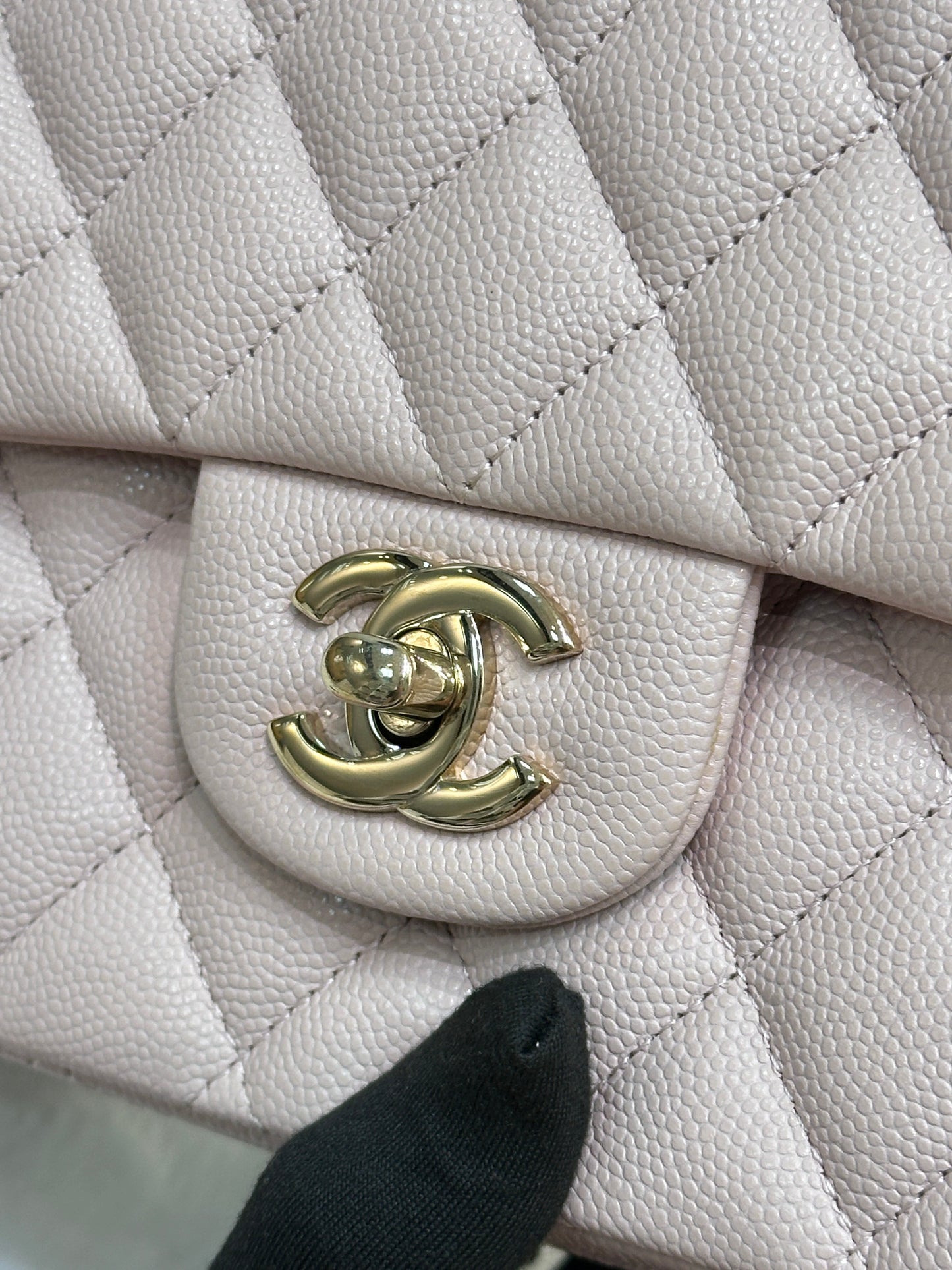 Chanel Medium Caviar Quilted Double Flap Light Pink 21C