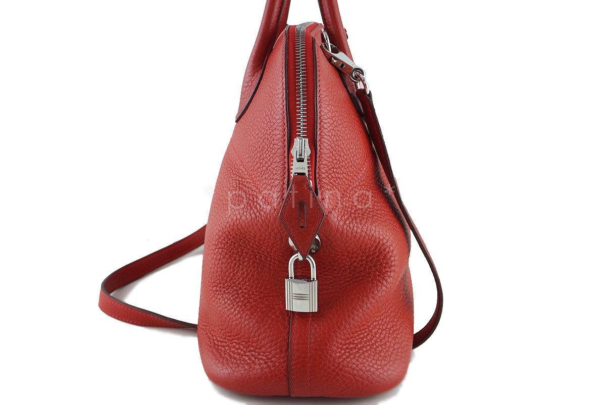 Hermes Vermillion Red 31cm Bolide Shoulder Tote Bag