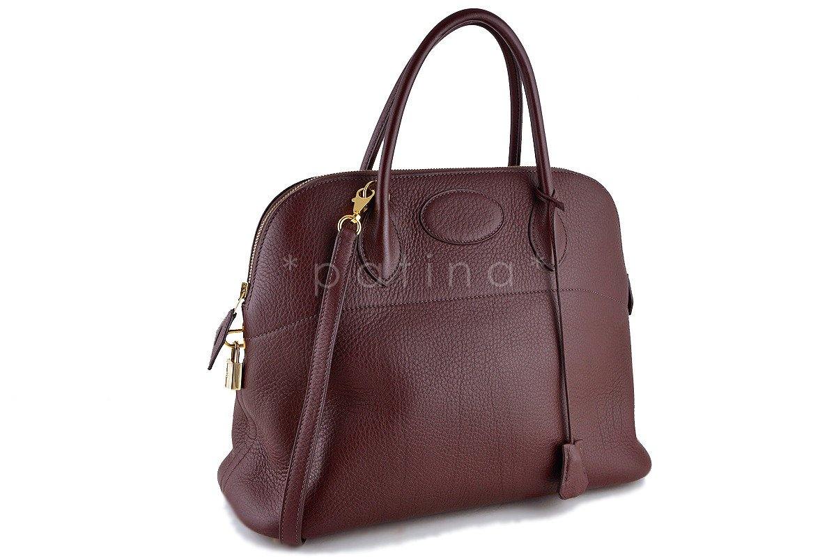 Hermes Havanne Brown Clemence 35/37cm Mou Bolide Shoulder Tote Bag
