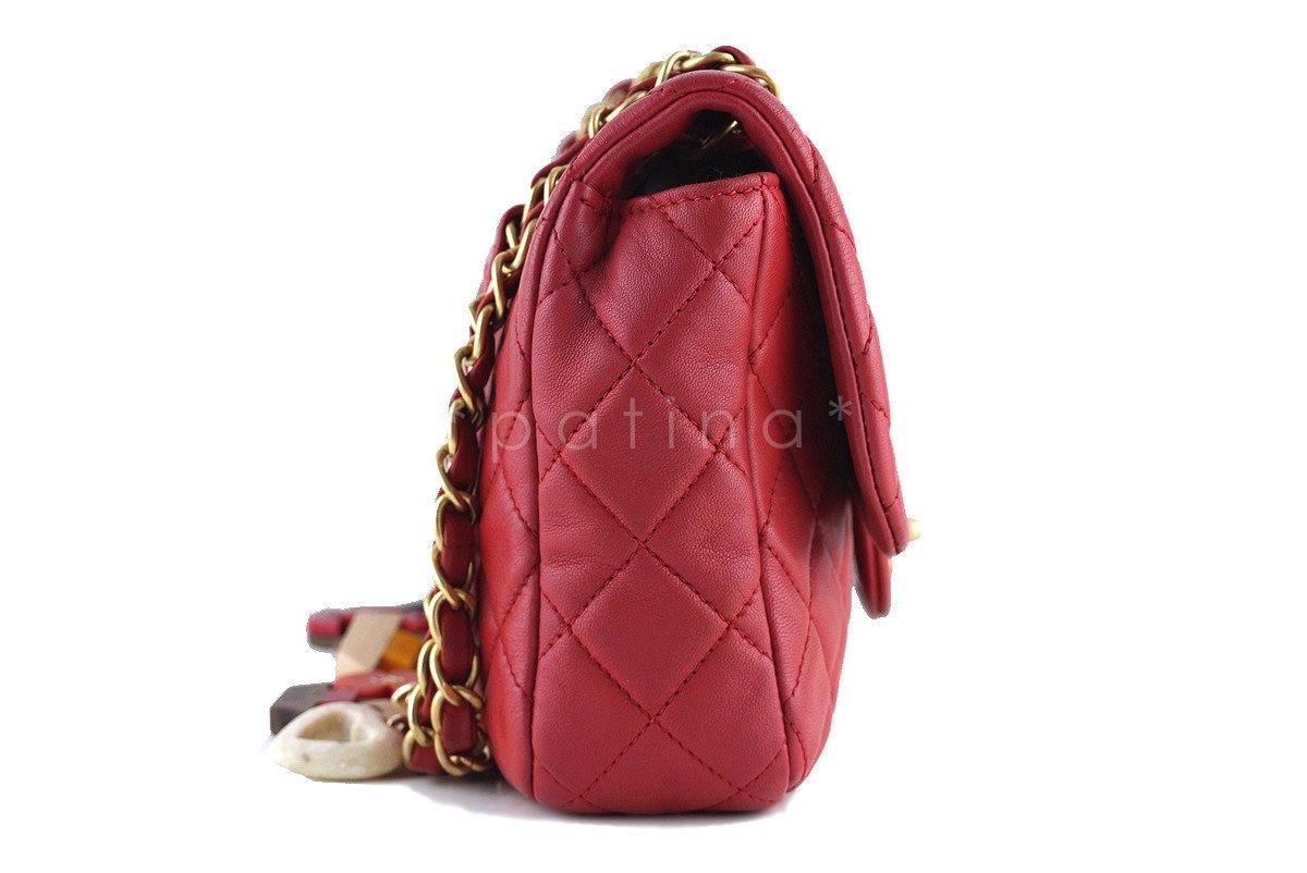 Chanel Red Marine Charms Medium Classic Lambskin Flap Bag